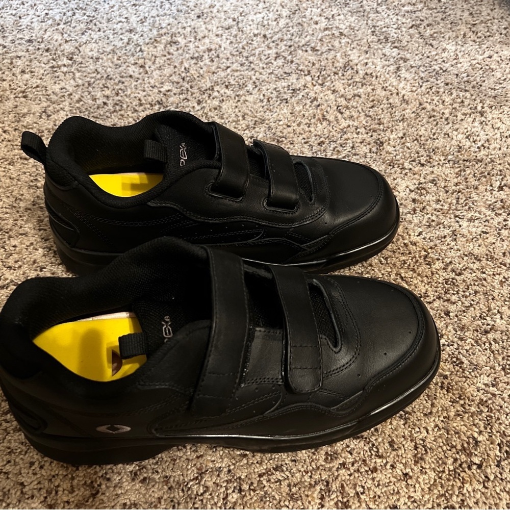 Apex G8010M Men's Athletic Shoe Black Leather Double Strap Size 11 X-Wide - Picture 3 of 14
